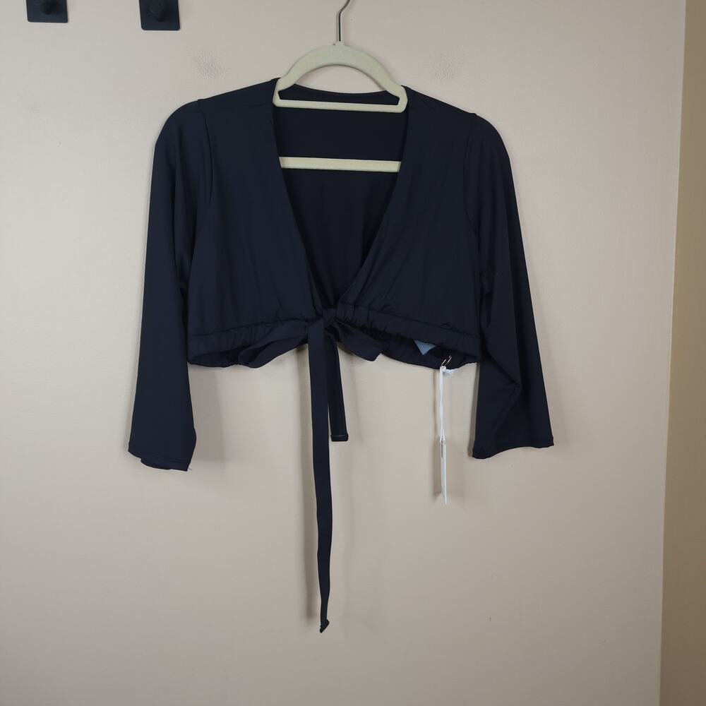 Good American Black Long Sleeve Top Compression Bottom Swim Bikini Size 5/2X - Picture 2 of 12